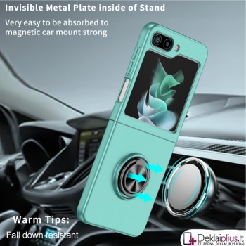 Plastikinis dėklas su žiedu ir kameros apsauga - žalsvai mėlynas (Samsung Z Flip 6/Z Flip 7 Fe) Plastikinis dėklas su žiedu ir kameros apsauga - žalsvai mėlynas (Samsung Z Flip 6/Z Flip 7 Fe)